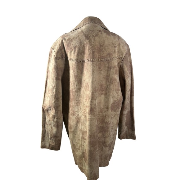 Scully Suede Leather Jacket Western Boho Distressed Tan Brown Mens Size 44 - Picture 5 of 11